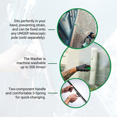 Window Cleaner 4in1 Kit - Professional Quality Window & Glass Cleaning Starter Equipment for Shining Streak-Free Results by UNGER - 4