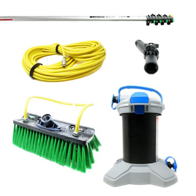 Window Cleaner Telescopic PureWater 2L 100 Gallon Rinse n Go 6m Reach Clean Spotless Set for Window, Vehicle, Solar, More by UNGER
