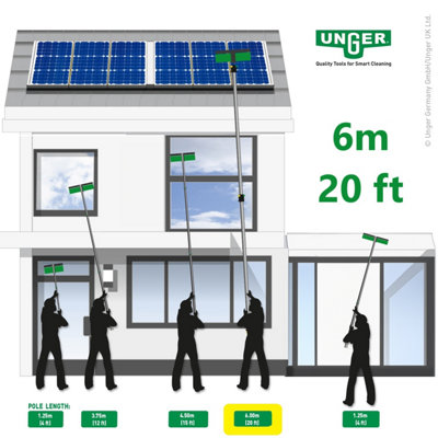 Window Cleaner Water Fed Rinse n Go 6m High Reach Set for Solar Panels, Fascias, Garages, Conservatories, Caravans & More by UNGER