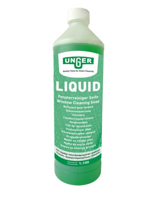 Window Cleaning Liquid Soap - Smear Free Window Glass Cleaner 1L - Economical 1:100 Mixing Ratio for 100 litres of Liquid by UNGER