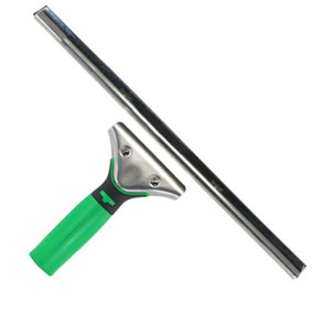 Window Cleaning Squeegee 45cm - Rubber Squeegee Blade, Stainless Steel Channel & Rubber Grip Handle - Window, Green by UNGER