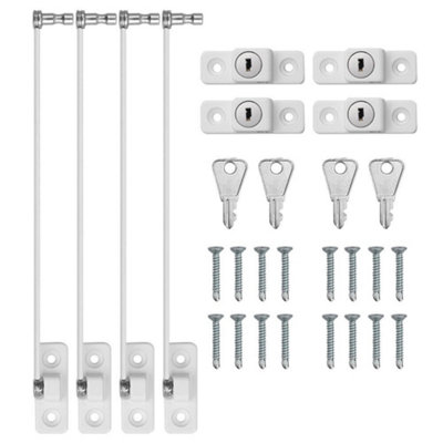 Window Door Cable Restrictor Security Key Lock Catch Wire Baby Child ...