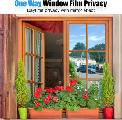 Window Film One Way for Glass Windows 44.5x300cm, Silver Heat Control ...