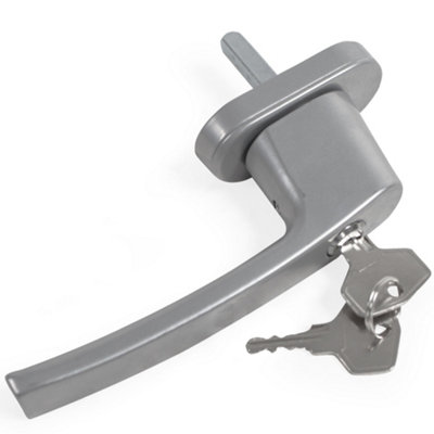 Window Handles - set of 10, built-in lock, 2 keys per handle, for UPVC, aluminium, & some timber windows - silver