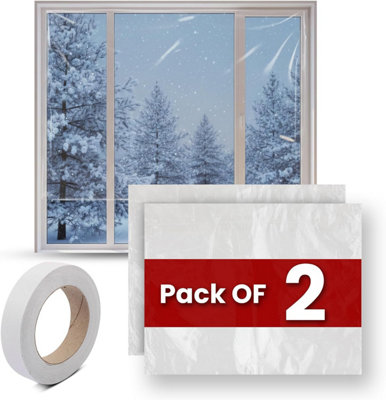Window Insulation Kit 2 Pack Transparent Window Insulation Film Tape ...
