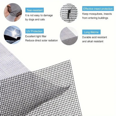 Window Mesh Screen Netting for Insects & Flying Bugs Easy Fit Protection