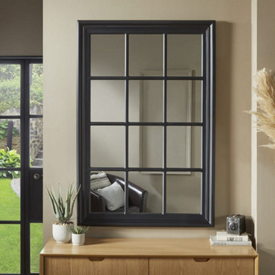 Window Mirror Cambridge Rectangular Shape with Black Frame- H 120cm W ...