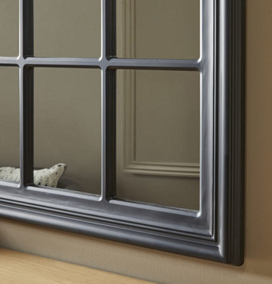 Window Mirror Cambridge Rectangular Shape with Black Frame- H 120cm W ...
