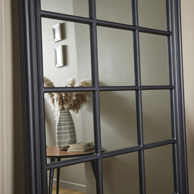 Window Mirror Cambridge Rectangular Shape with Black Frame H 180cm x W 90cm x D 4cm