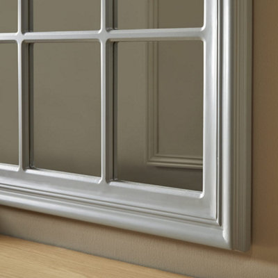 Window Mirror Cambridge Rectangular Shape with Grey Frame for hanging ...