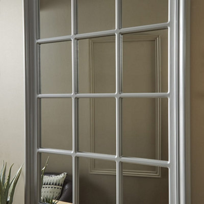 Window Mirror Cambridge Rectangular Shape with Grey Frame for hanging ...