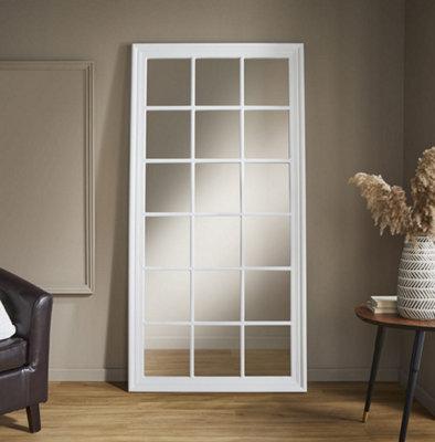 Window Mirror Cambridge Rectangular Shape with White Frame for Hanging ...