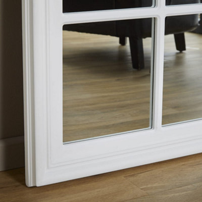 Window Mirror Cambridge Rectangular Shape with White Frame for Hanging ...