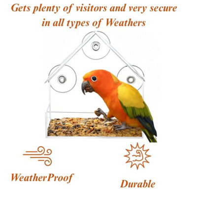 Window Mounted Bird Feeder - Clear - 4