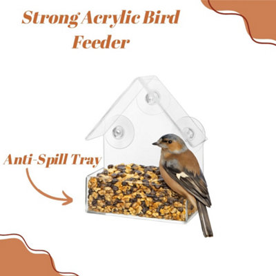 Window Mounted Bird Feeder - Clear - 5