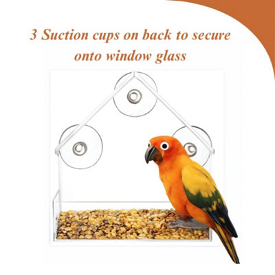Window Mounted Bird Feeder - Clear - 6