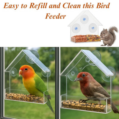 Window Mounted Bird Feeder - Clear - 7