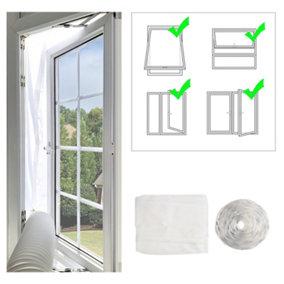 Window Sealing Kit for Mobile Air Conditioners Waterproof Hot Air Stop White