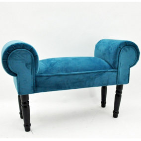 Window Seat Bench - Velvet - L30 x W86 x H52 cm - Blue