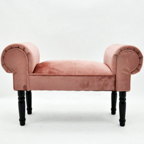 Window Seat Bench - Velvet - L30 x W86 x H52 cm - Pink