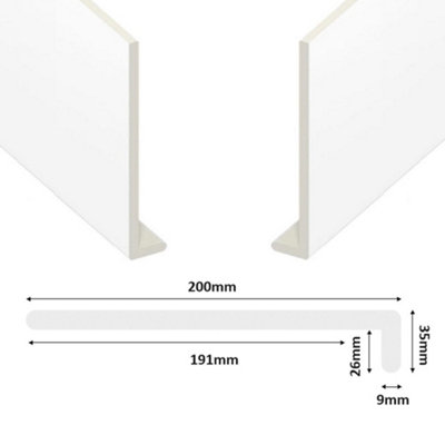 Window Sill Cover Board Plastic uPVC Window Cill Capping (L)1.25m (W)200mm (T)9mm
