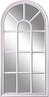 Window Style Mirror Home Decoration Wall Mounted - White