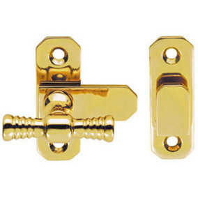 Window T Handle Fastener 57 x 19mm Polished Brass Cabinet Door Lock