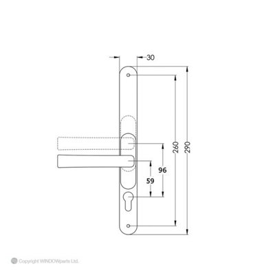 Windowparts Flexi Door Handle - Black - Adjustable Inline/Offset Lever/Lever Door Handle - 117216