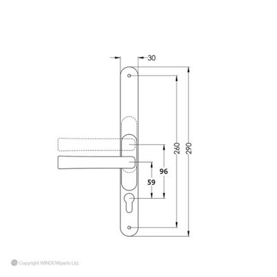 Windowparts Flexi Door Handle - Chrome - Adjustable Inline/Offset Lever/Lever Door Handle - 113512
