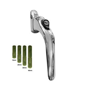 Windowparts Flexi Inline Espag Window Handle Pack - Chrome - Pack of 4 Spindles - 119807