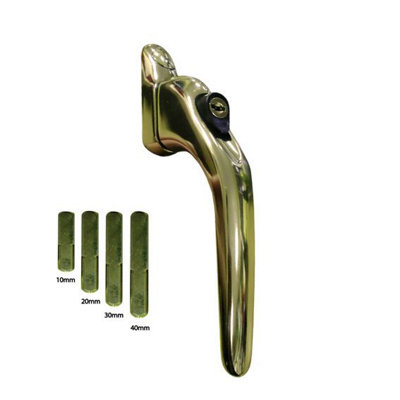 Windowparts Flexi Inline Espag Window Handle Pack - Gold - Pack of 4 ...