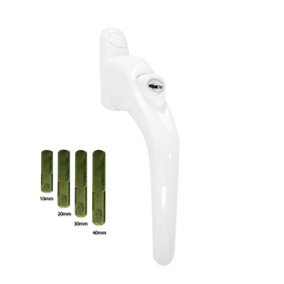 Windowparts Flexi Inline Espag Window Handle Pack - White - Pack of 4 Spindles - 119805