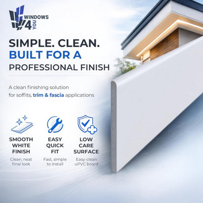 Windows4You Plastic uPVC Soffit Board, Window Sill Cover & Infill Trim ...
