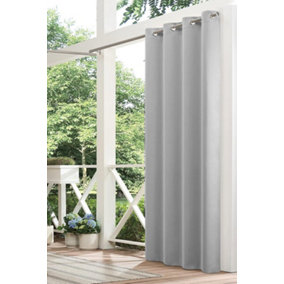 Windproof UV Protection Curtains and Drapes  for Porch Gazebo Pergola in Grey