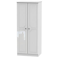 Windsor 2 Door Wardrobe in White Gloss (Ready Assembled)