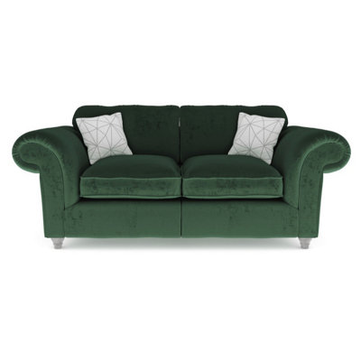 Windsor 2 Seater Bottle Green  Sofa - Silver Feet