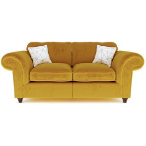 Windsor 2 Seater Saffron Sofa - Brown Feet
