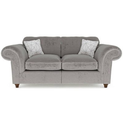 Windsor 2 Seater Silver Sofa - Brown Feet