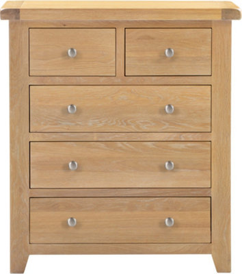 Windsor 3+2 Drawer Chest Natural Oak Fully Assembled