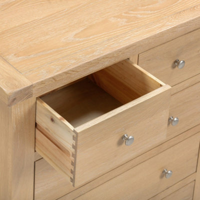 Windsor 3+2 Drawer Chest Natural Oak Fully Assembled