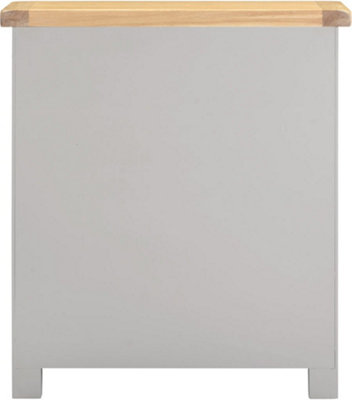 Windsor 3+2 Drawer Chest Pebble Grey with Real Oak Top Fully Assembled