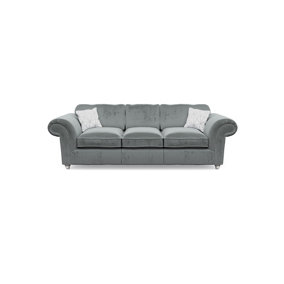 Windsor 3 Seater Granite Sofa - Silver Feet