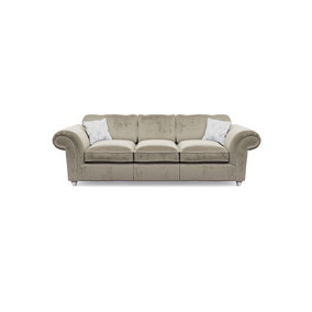 Windsor 3 Seater Mink Sofa - Silver Feet