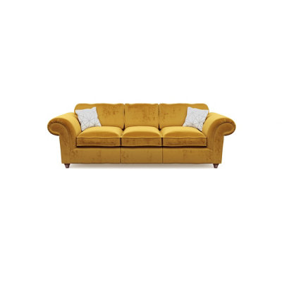 Windsor 3 Seater Saffron Sofa - Brown Feet