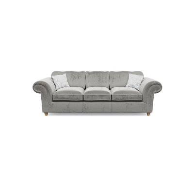 Windsor 3 Seater Silver Sofa - Brown Feet