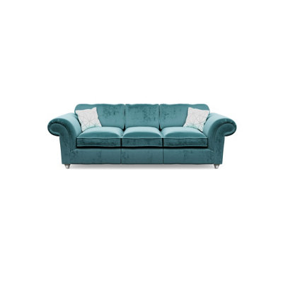 Windsor 3 Seater Teal Sofa - Silver Feet