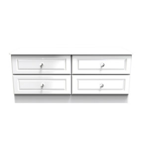 Windsor 4 Drawer Bed Box in White Gloss (Ready Assembled)