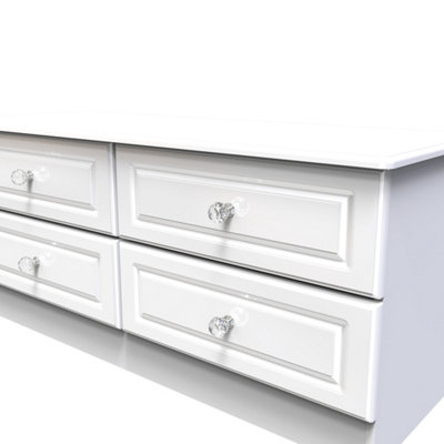 Windsor 4 Drawer Bed Box in White Gloss (Ready Assembled)