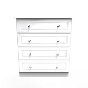 Windsor 4 Drawer Chest in White Gloss (Ready Assembled)