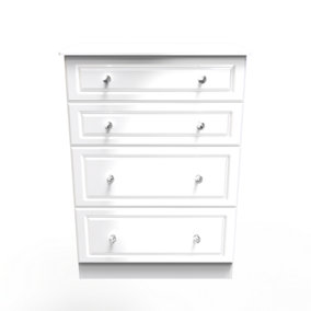 Windsor 4 Drawer Deep Chest in White Gloss (Ready Assembled)